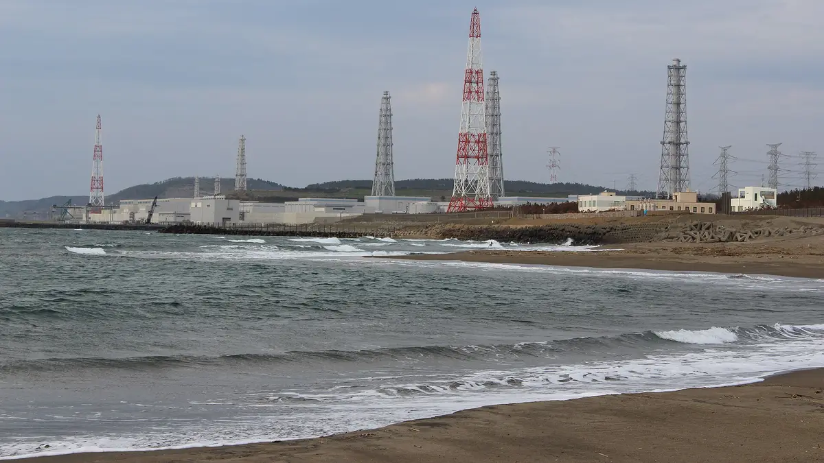View from the coast of the Kashiwazaki-Kariwa nuclear power plant in Niigata Prefecture, Japan