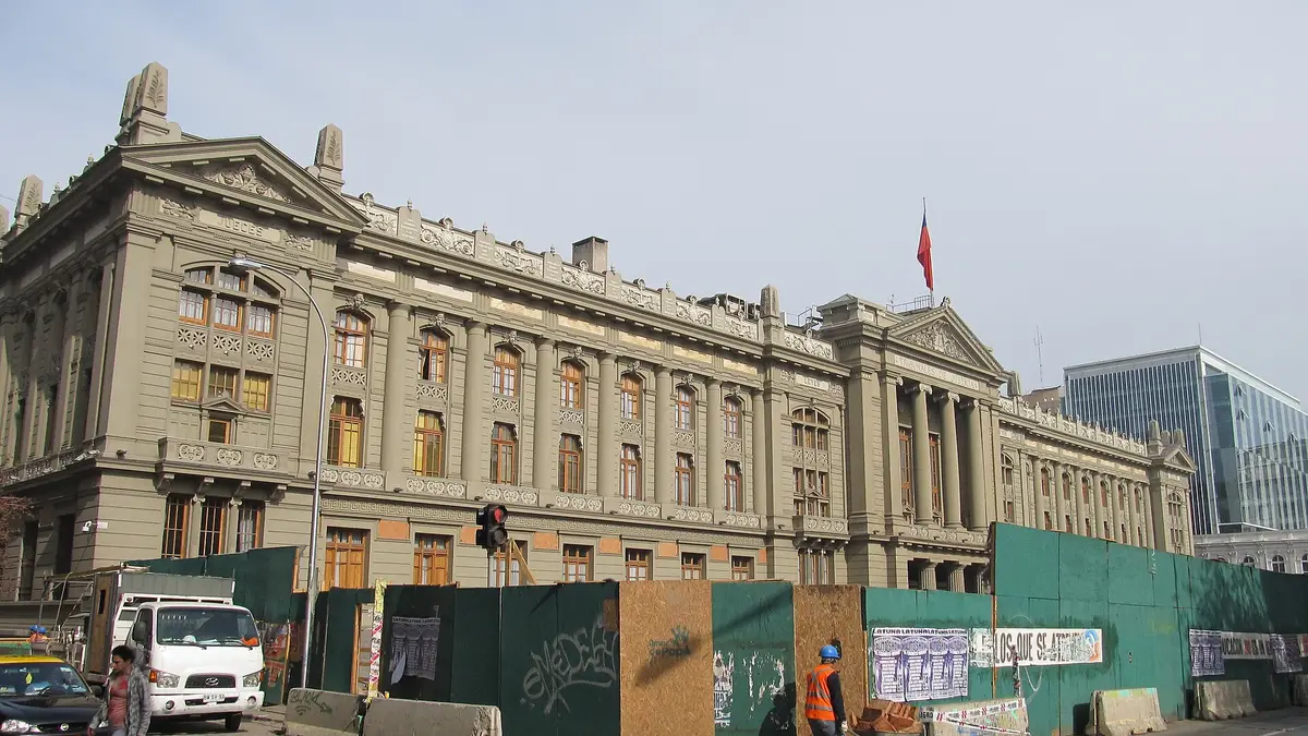 The Courts of Justice building in Santiago seen from the street